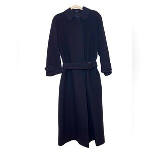 Vintage Burberry Wool Cashmere Maxi Coat – Belted, 90s, Made in England size L